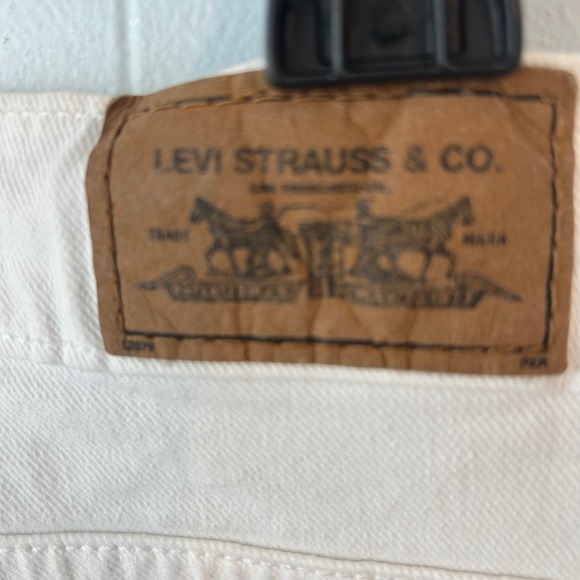 Levis 515 Capri Jeans Womens 16 White Stretch Denim Cropped Mid Rise Pants - Picture 6 of 7